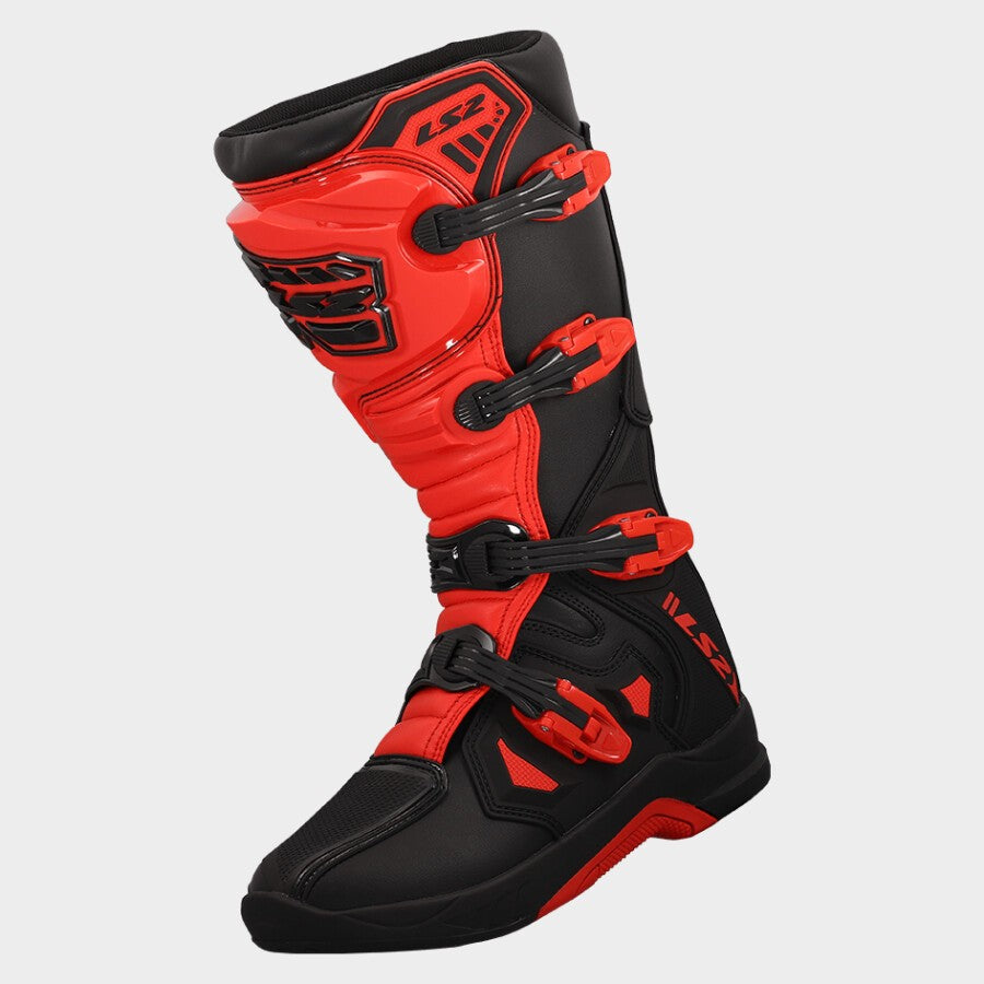 LS2 RAPTOR MOTORCYCLE BOOTS BLACK/ RED