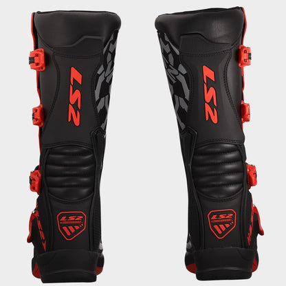 LS2 RAPTOR MOTORCYCLE BOOTS BLACK/ RED
