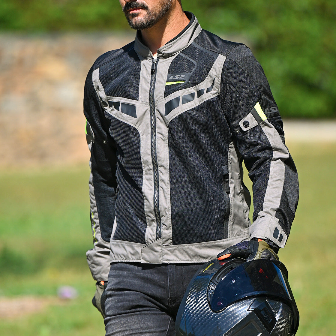 LS2 GARDA AIR MAN JACKET GREEN BLACK