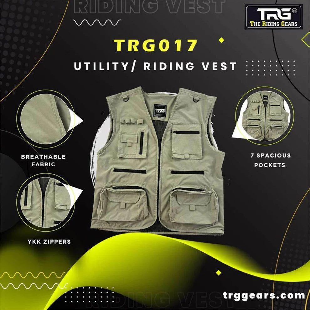 TACTICAL UTILITY RIDING VEST - LIGHT SEA GREEN