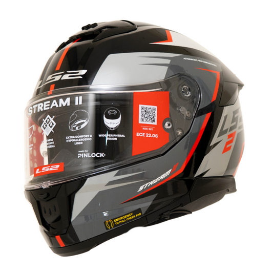 LS2 FF320 STREAM II METEOR BLACK RED