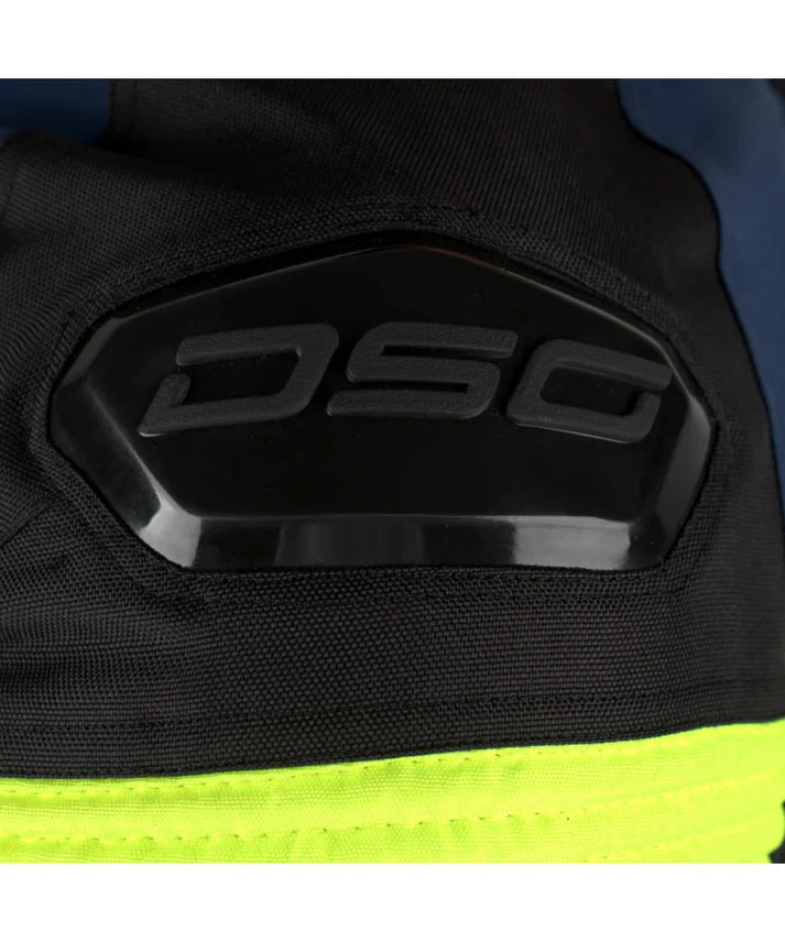 DSG APEX V2 RIDING JACKET BLACK BLUE YELLOW FLUO