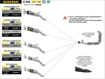 ARROW HEADERS/RACING COLLECTORS FOR KAWASAKI Z900 2021-2024