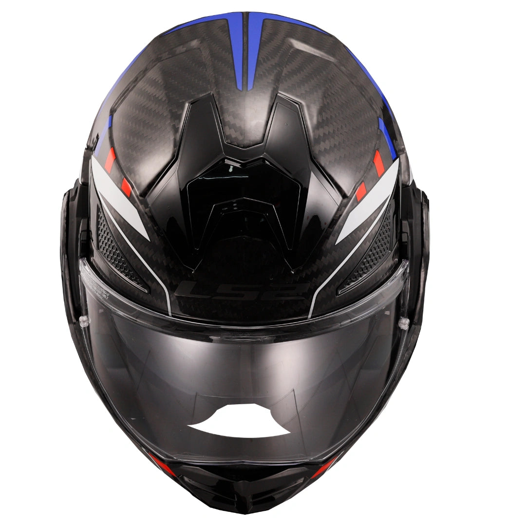 LS2 FF901 ADVANT X CARBON MODULAR HELMET - FUTURE WHITE BLUE RED