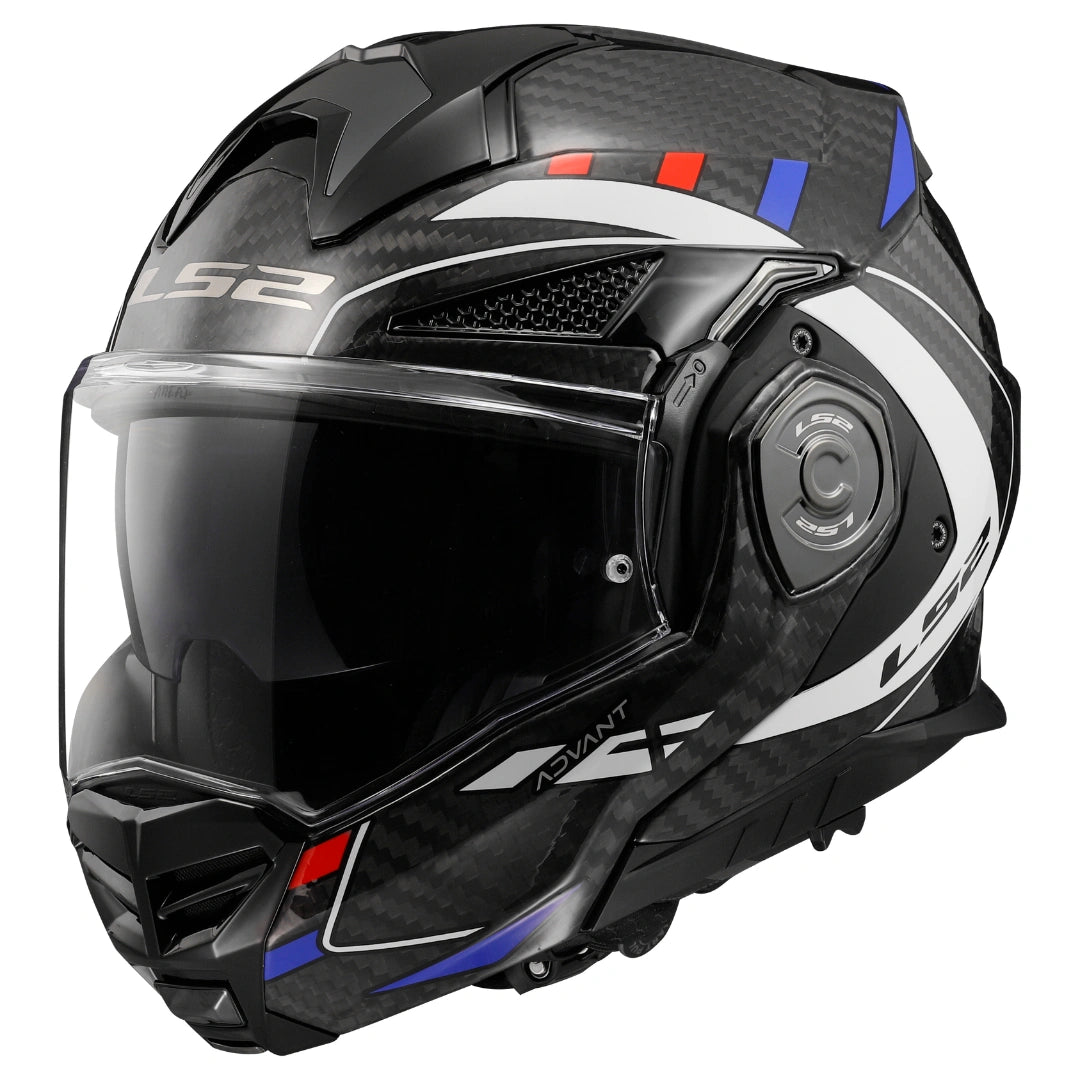 LS2 FF901 ADVANT X CARBON MODULAR HELMET - FUTURE WHITE BLUE RED