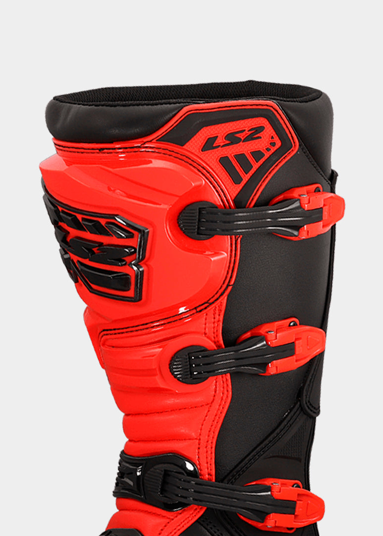 LS2 RAPTOR MOTORCYCLE BOOTS BLACK/ RED