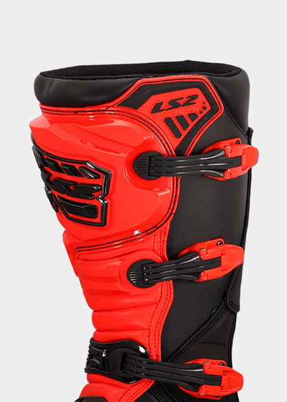 LS2 RAPTOR MOTORCYCLE BOOTS BLACK/ RED