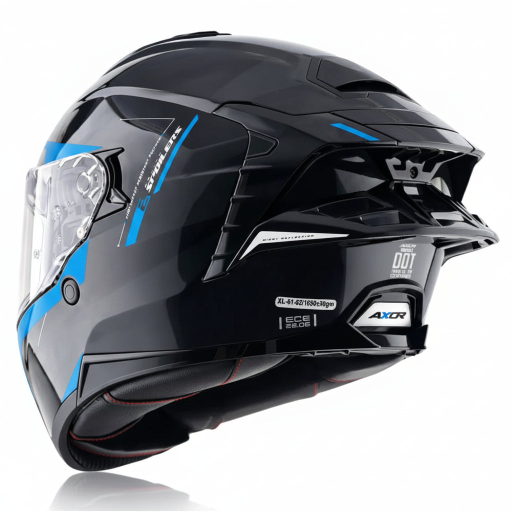 AXOR BRUTALE KRYPTIC DUAL SPOILER HELMET BLACK BLUE