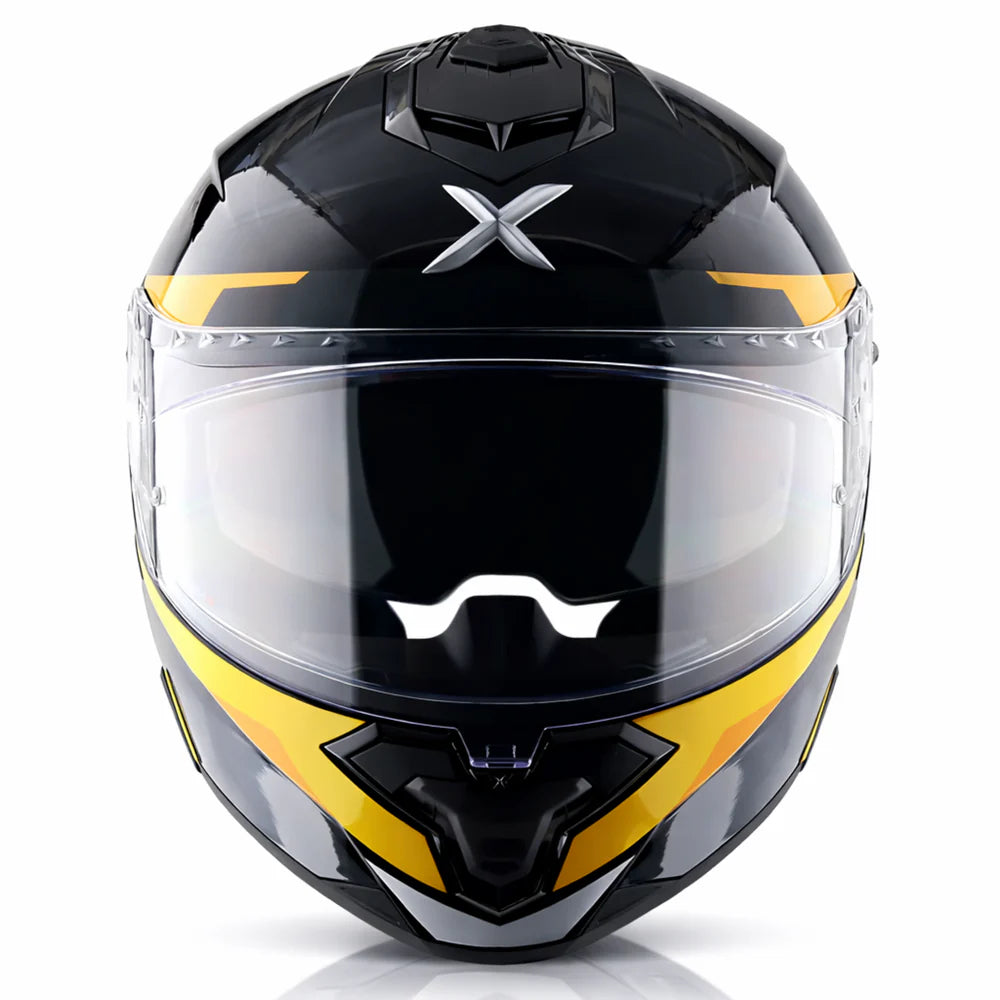 AXOR BRUTALE KRYPTIC DUAL SPOILER HELMET BLACK YELLOW