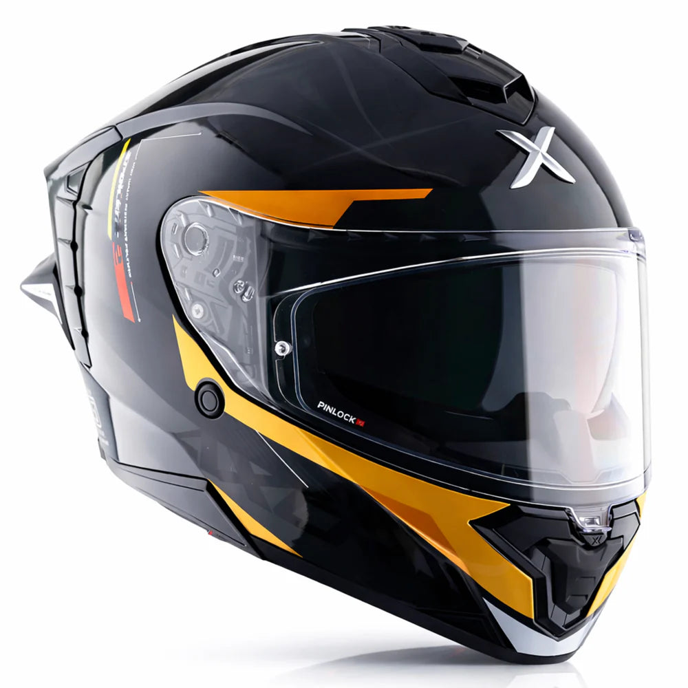 AXOR BRUTALE KRYPTIC DUAL SPOILER HELMET BLACK YELLOW