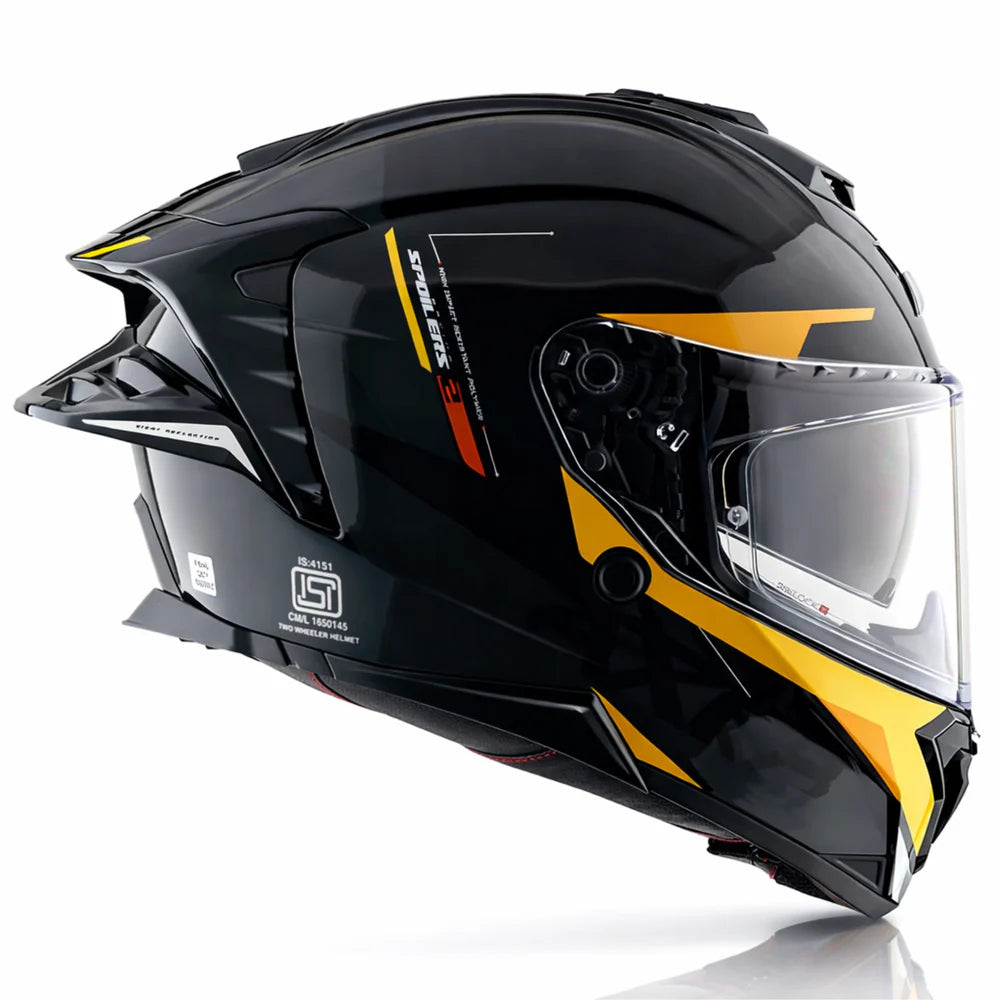 AXOR BRUTALE KRYPTIC DUAL SPOILER HELMET BLACK YELLOW