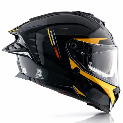 AXOR BRUTALE KRYPTIC DUAL SPOILER HELMET BLACK YELLOW