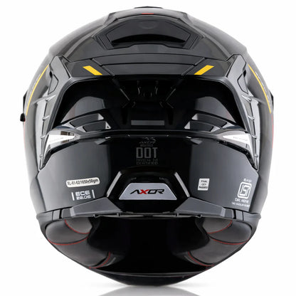 AXOR BRUTALE KRYPTIC DUAL SPOILER HELMET BLACK YELLOW
