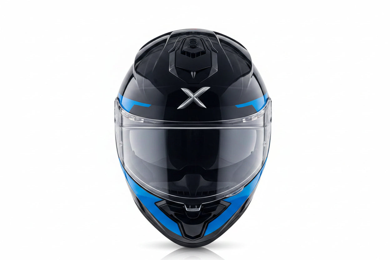 AXOR BRUTALE KRYPTIC DUAL SPOILER HELMET BLACK BLUE