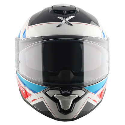 AXOR BRUTALE RYDEN DUAL SPOILER HELMET WHITE RED BLUE