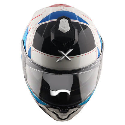 AXOR BRUTALE RYDEN DUAL SPOILER HELMET WHITE RED BLUE
