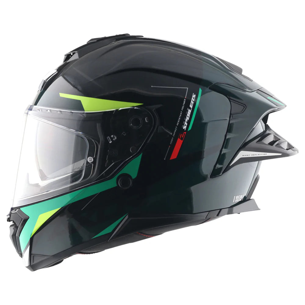 AXOR BRUTALE KRYPTIC DUAL SPOILER HELMET BLACK GREEN