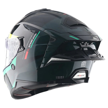 AXOR BRUTALE KRYPTIC DUAL SPOILER HELMET BLACK GREEN