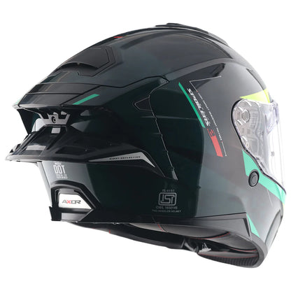 AXOR BRUTALE KRYPTIC DUAL SPOILER HELMET BLACK GREEN