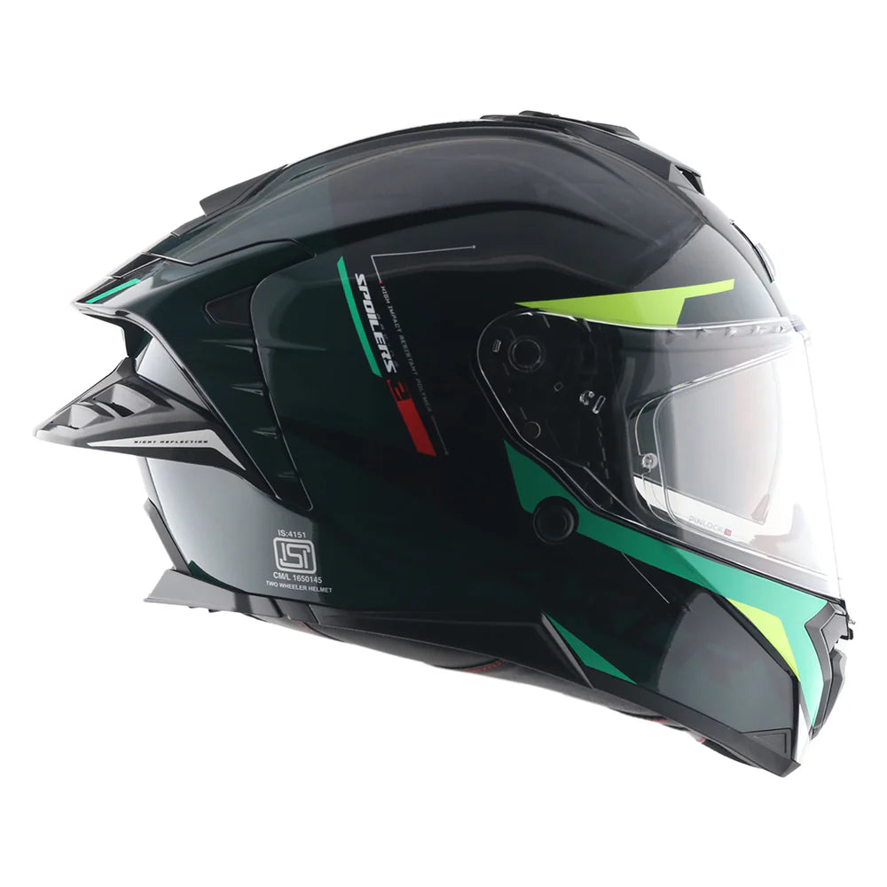 AXOR BRUTALE KRYPTIC DUAL SPOILER HELMET BLACK GREEN