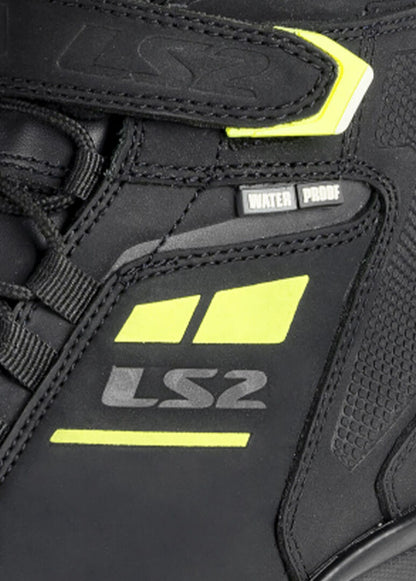 LS2 GARRA WATERPROOF BOOTS-Black / Hi-Viz Red