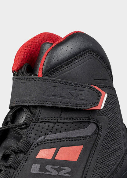 LS2 GARRA WATERPROOF BOOTS-Black / Hi-Viz Red