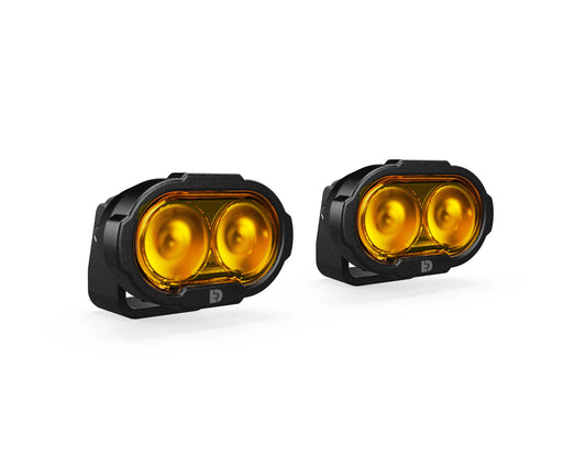 DENALI DL2 Auxiliary LED Lights – Amber – Lights Only – Set of 2