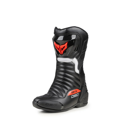 DSG GP-X RIDING BOOTS BLACK RED