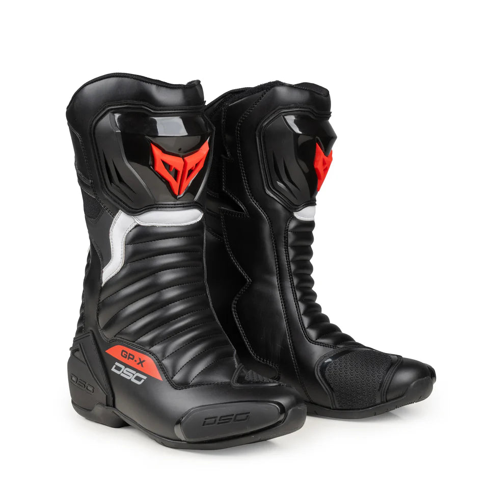 DSG GP-X RIDING BOOTS BLACK RED