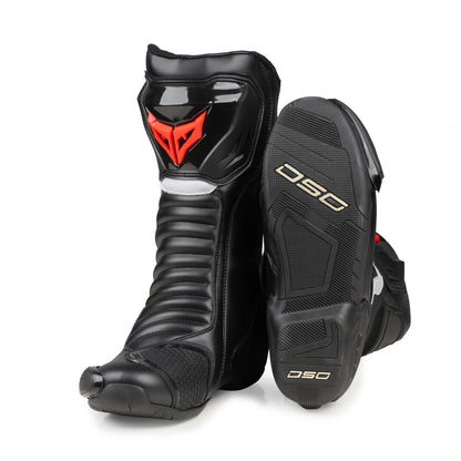 DSG GP-X RIDING BOOTS BLACK RED