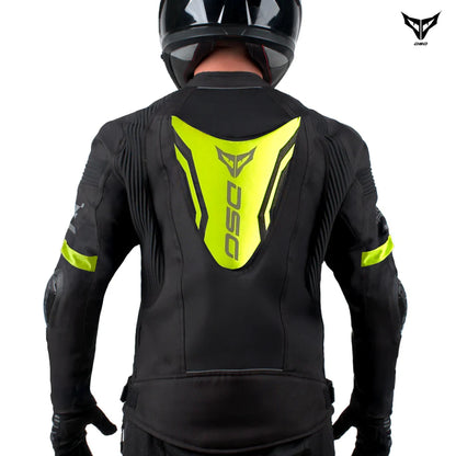 DSG RACE PRO V3 BLACK YELLOW FLUORESCENT RIDING JACKET