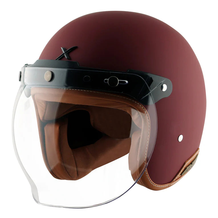 AXOR RETRO JET HELMET DULL CHESTNUT RED
