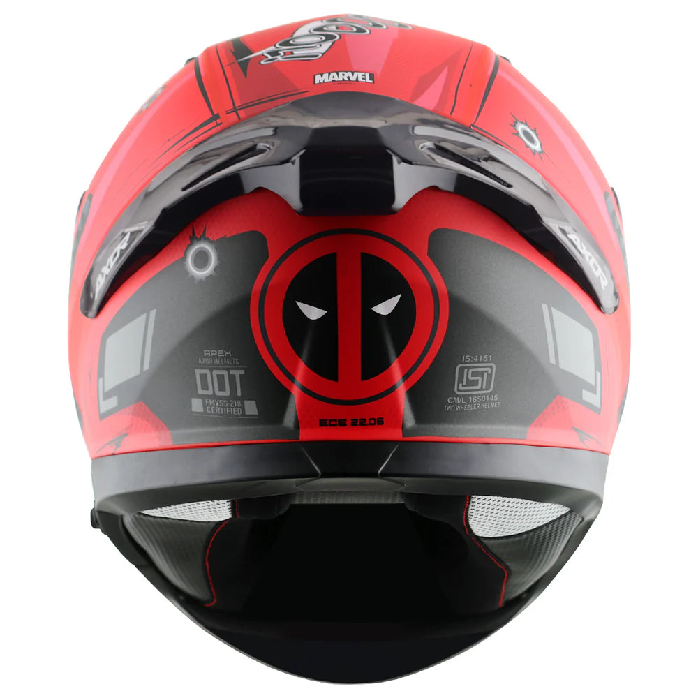 AXOR APEX MARVEL DEADPOOL HELMET DULL RED BLACK