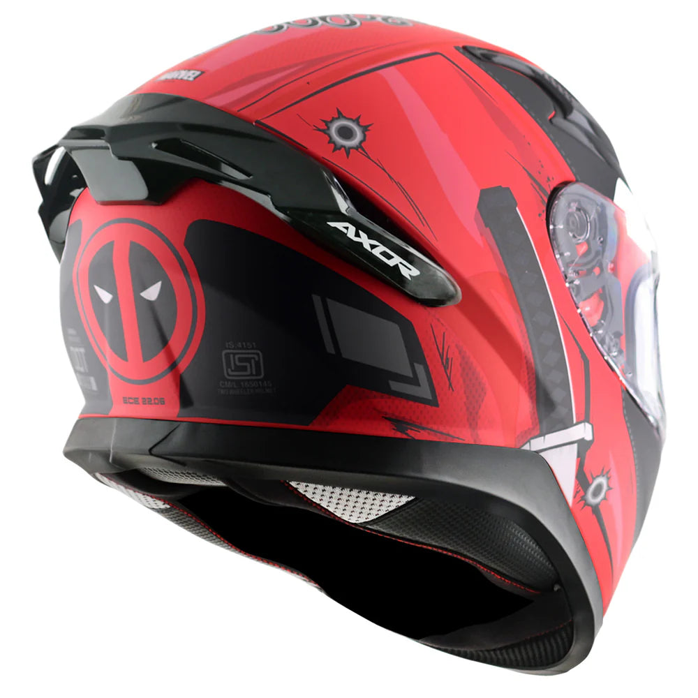 AXOR APEX MARVEL DEADPOOL HELMET DULL RED BLACK