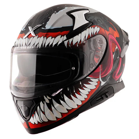 AXOR APEX MARVEL VENOM HELMET DULL BLACK RED