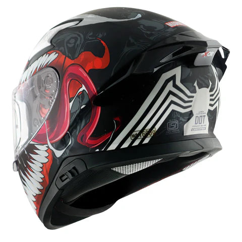 AXOR APEX MARVEL VENOM HELMET DULL BLACK RED