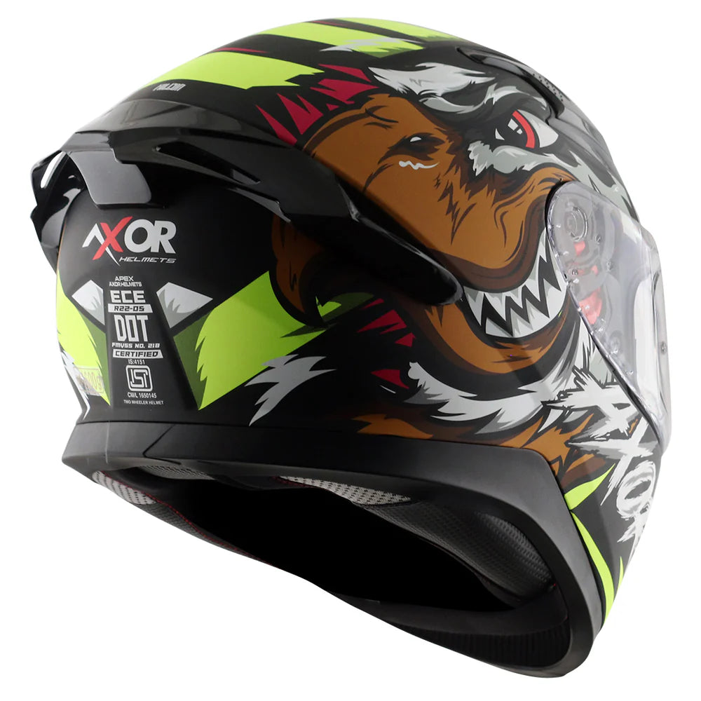 AXOR APEX FALCON HELMET DULL BLACK NEON YELLOW