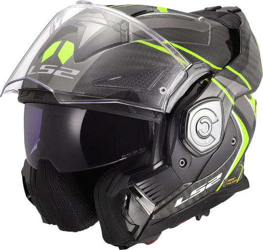 LS2 FF901 ADVANT X CARBON MODULAR HELMET - FUTURE II BLACK FLUO