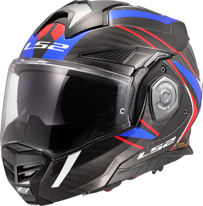 LS2 FF901 ADVANT X CARBON MODULAR HELMET - FUTURE II WHITE BLUE RED