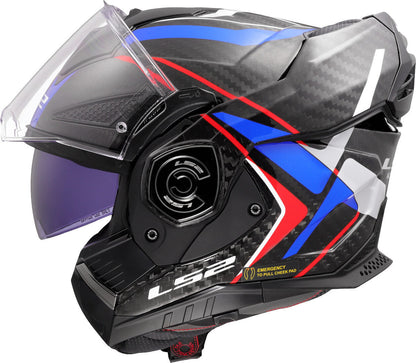 LS2 FF901 ADVANT X CARBON MODULAR HELMET - FUTURE II WHITE BLUE RED