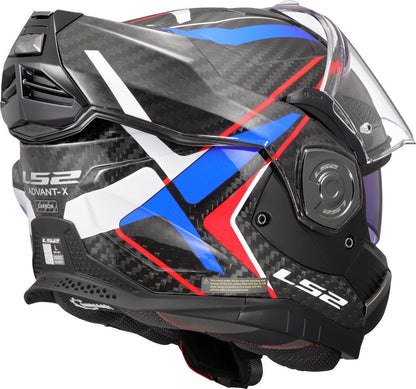 LS2 FF901 ADVANT X CARBON MODULAR HELMET - FUTURE II WHITE BLUE RED