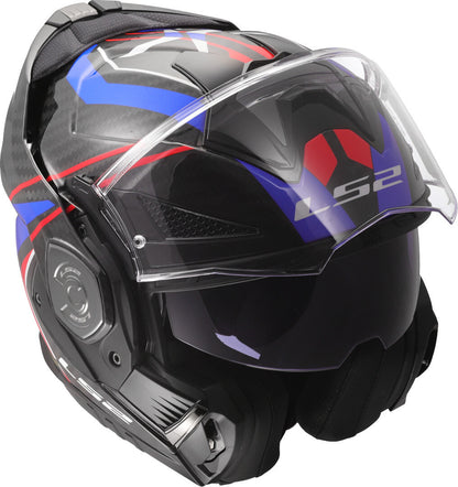 LS2 FF901 ADVANT X CARBON MODULAR HELMET - FUTURE II WHITE BLUE RED