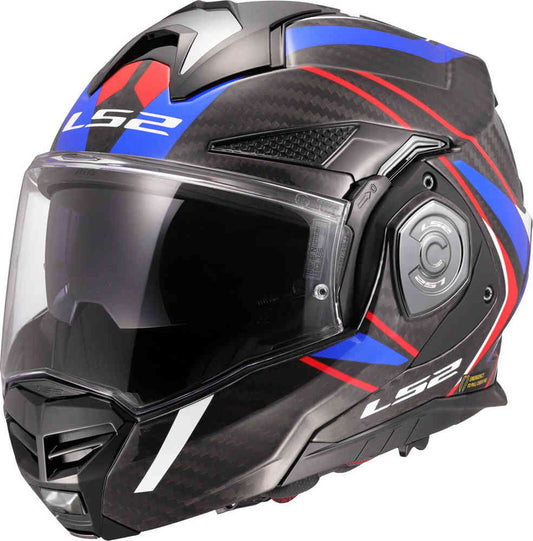 LS2 FF901 ADVANT X CARBON MODULAR HELMET - FUTURE II WHITE BLUE RED