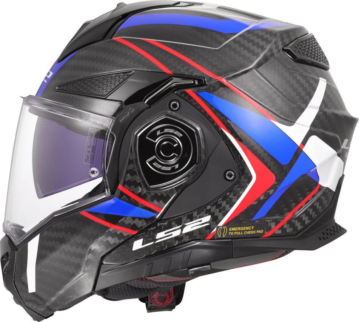 LS2 FF901 ADVANT X CARBON MODULAR HELMET - FUTURE II WHITE BLUE RED