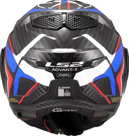 LS2 FF901 ADVANT X CARBON MODULAR HELMET - FUTURE II WHITE BLUE RED