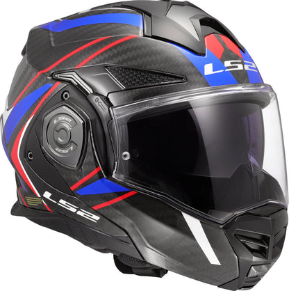 LS2 FF901 ADVANT X CARBON MODULAR HELMET - FUTURE II WHITE BLUE RED