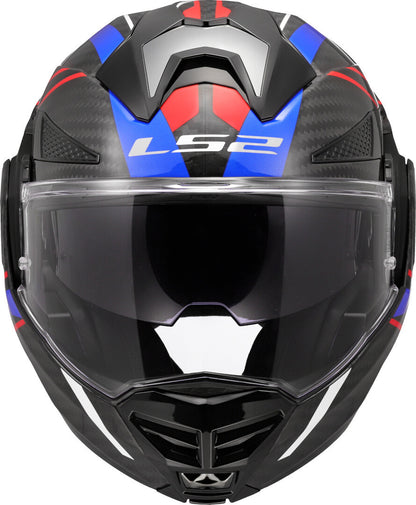 LS2 FF901 ADVANT X CARBON MODULAR HELMET - FUTURE II WHITE BLUE RED