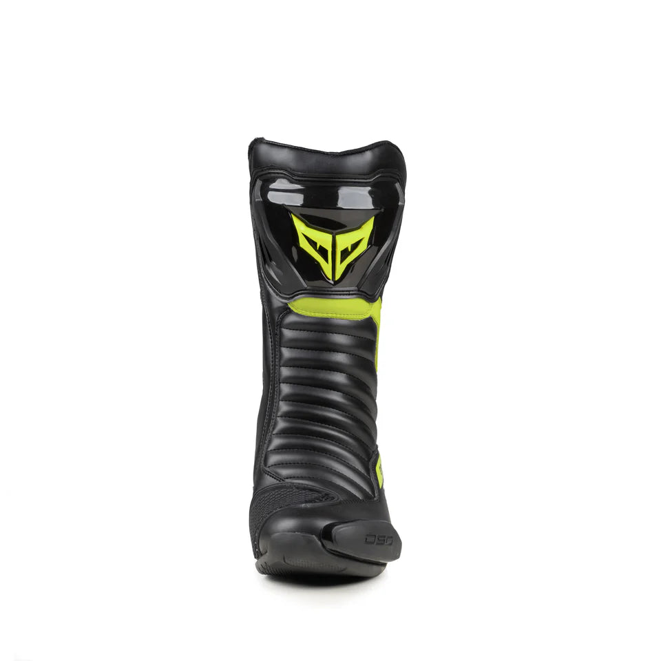 DSG GP-X RIDING BOOTS BLACK YELLOW FLUO