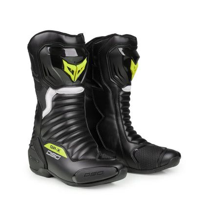 DSG GP-X RIDING BOOTS BLACK YELLOW FLUO