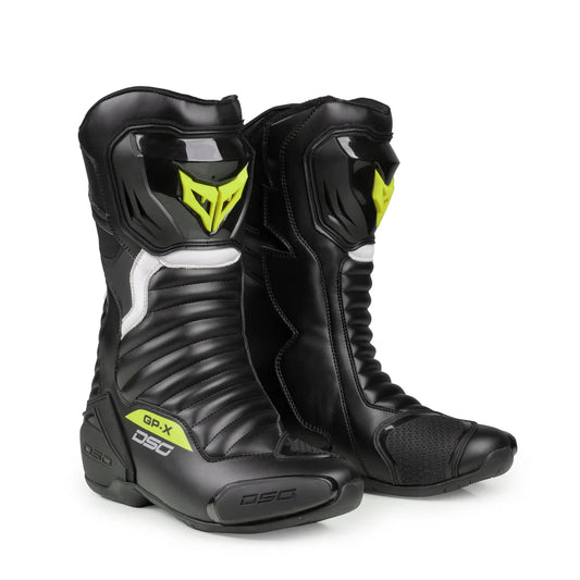 DSG GP-X RIDING BOOTS BLACK YELLOW FLUO
